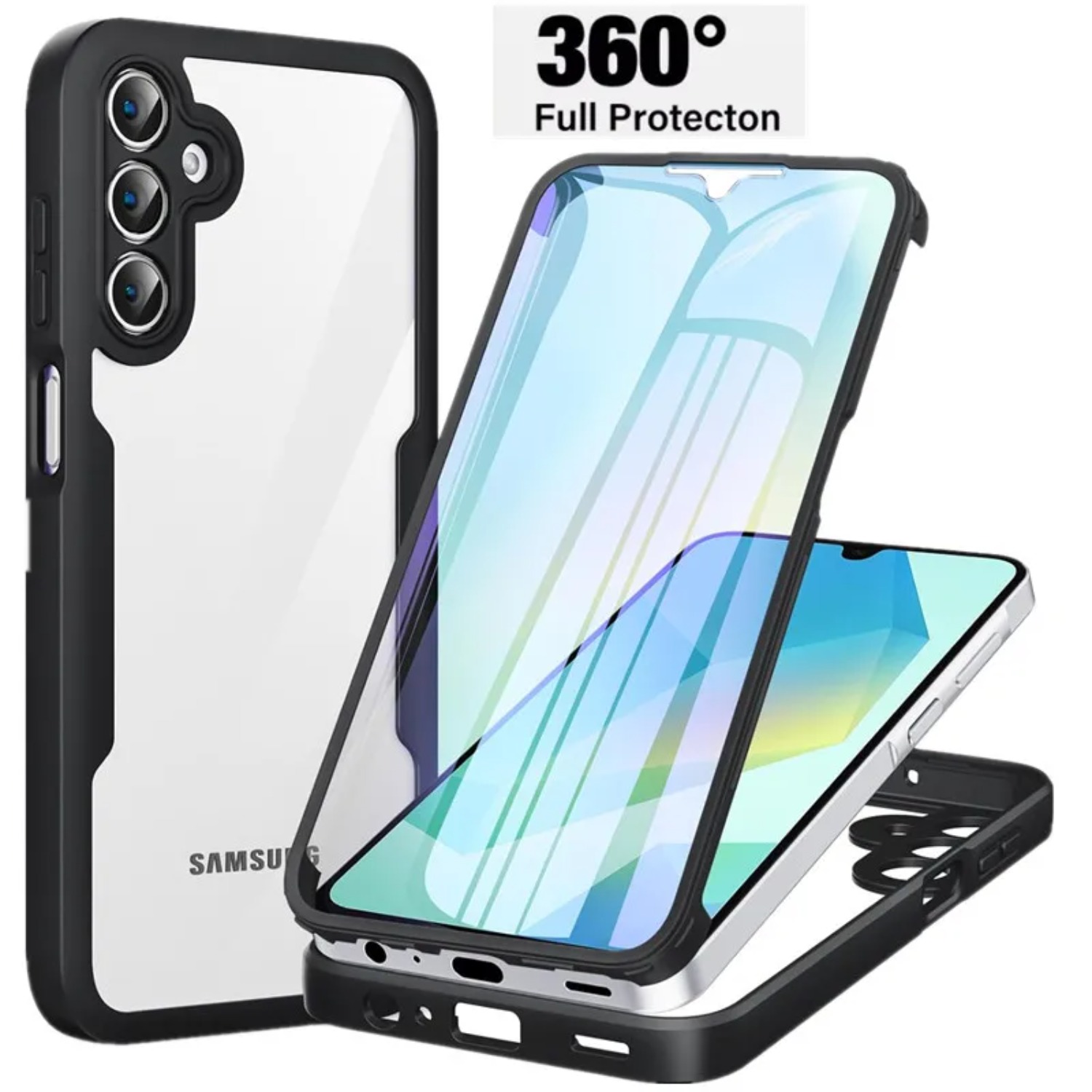Heavy Duty 360 Full Body Protective Case - Wytrzymały przezroczysty 360 ° Etui na