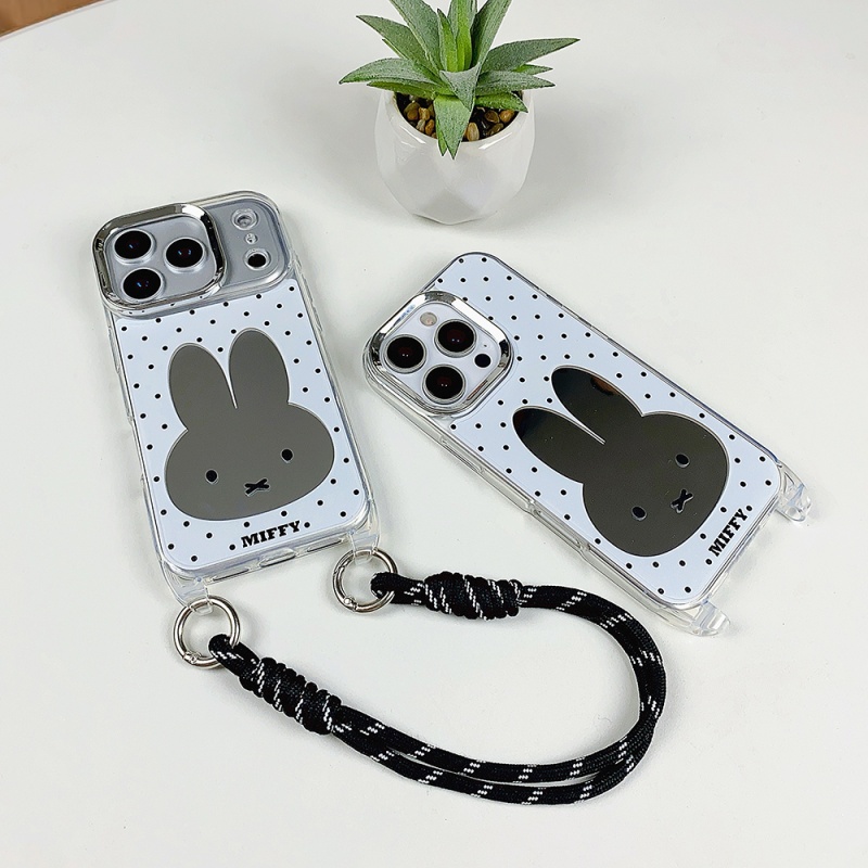 Cute Cartoon Wrist Strap Silicone Case - Luksusowe lusterko do makijażu, urocze etui