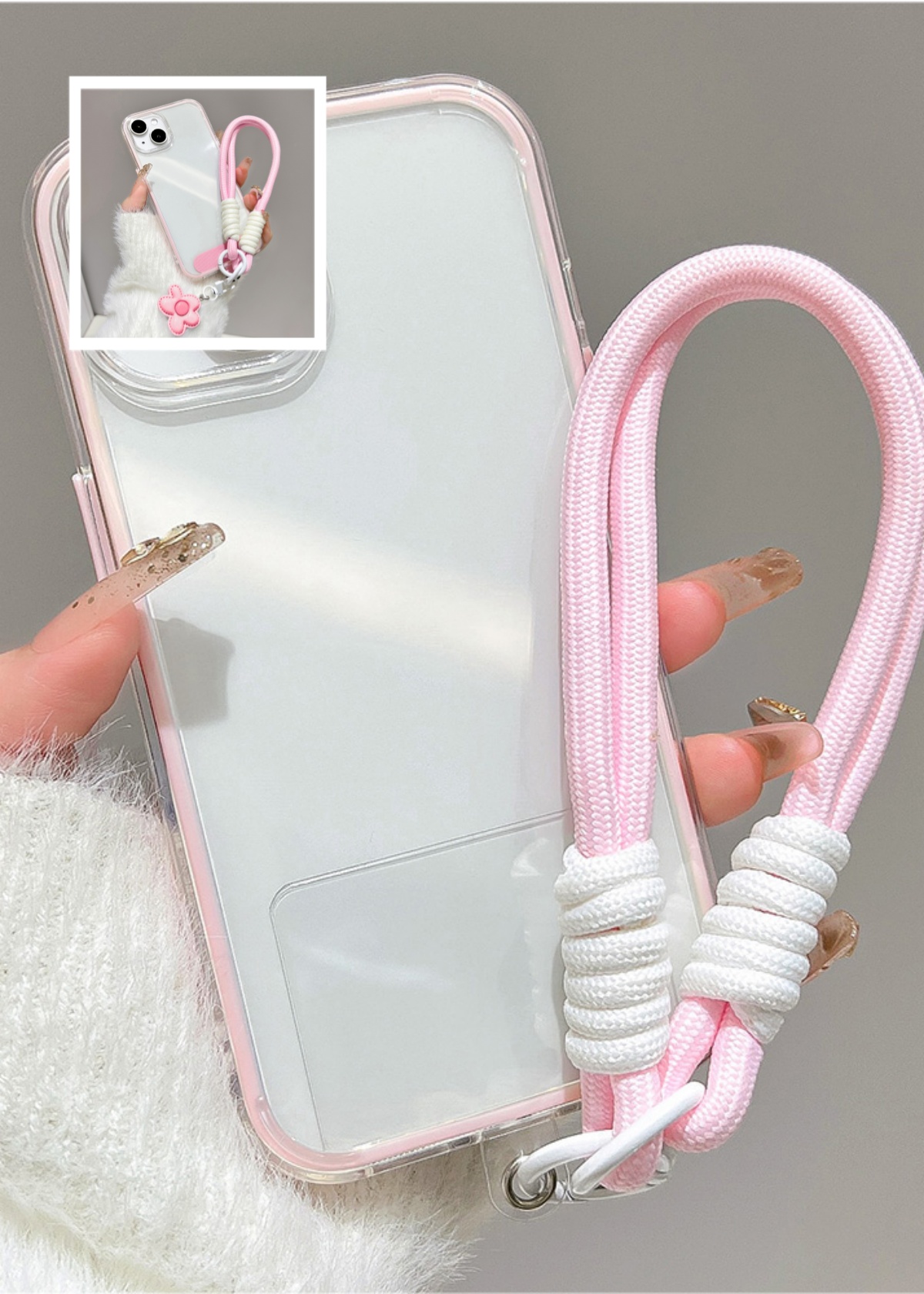 Clear Shockproof Bumper Case - Luksusowe etui na telefon w cukierkowych