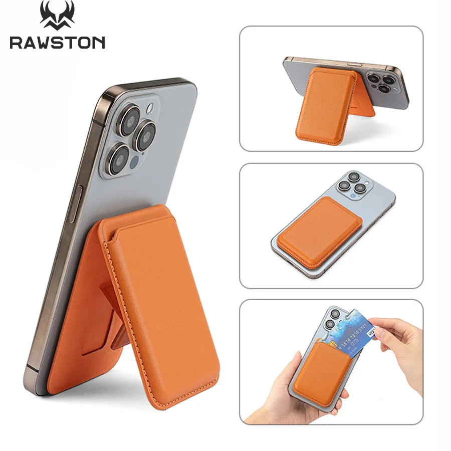 Leather Wallet Card Holder Phone Cover - Etui portfel ze skóry z magnetyczną