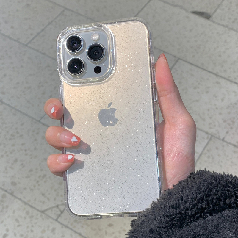 Clear Shockproof Bumper Case - Przezroczyste, proste, brokatowe etui na telefon