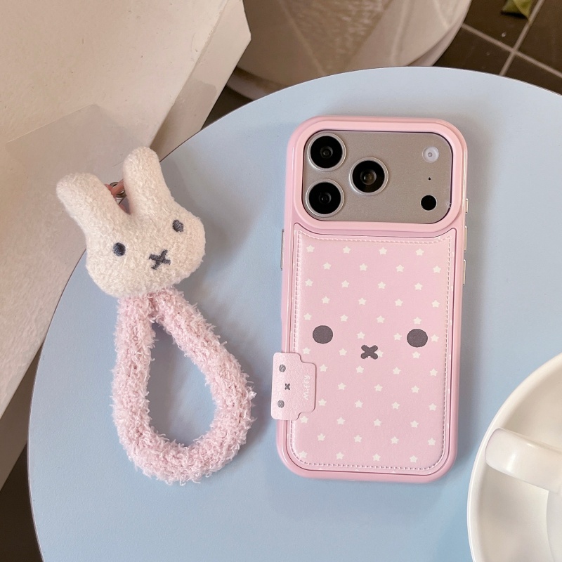Cute Cartoon Wrist Strap Silicone Case - Urocze, kawaii, różowe etui na telefon