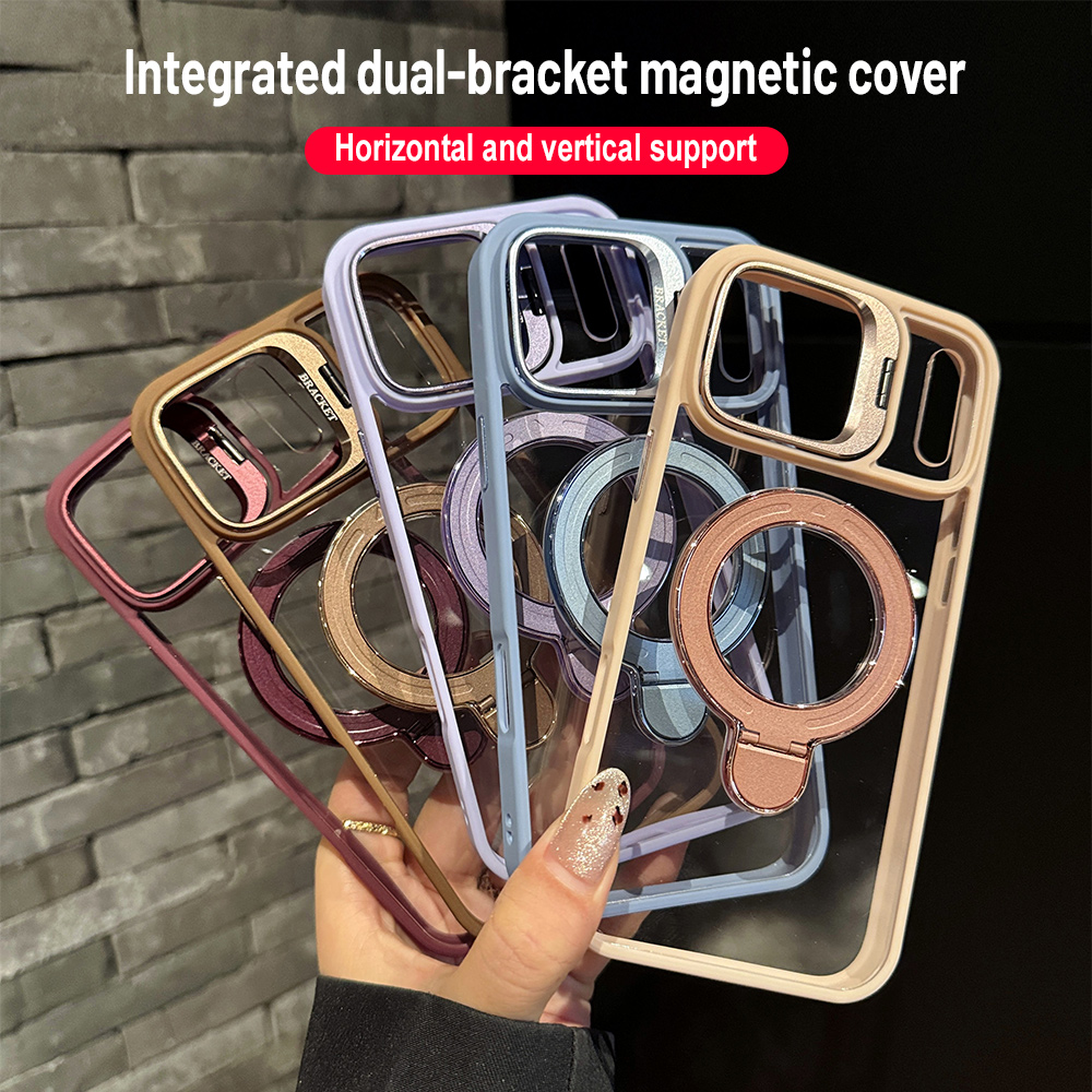 Clear Shockproof Bumper Case - Etui na telefon z magnetycznym uchwytem