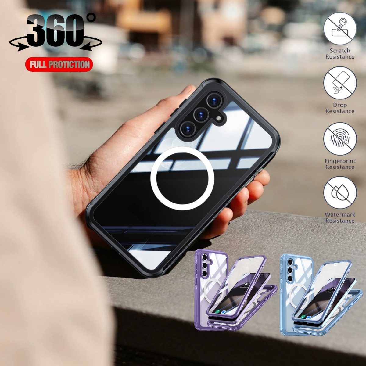Heavy Duty 360 Full Body Protective Case - 360 ° Pełna ochrona telefonu Etui