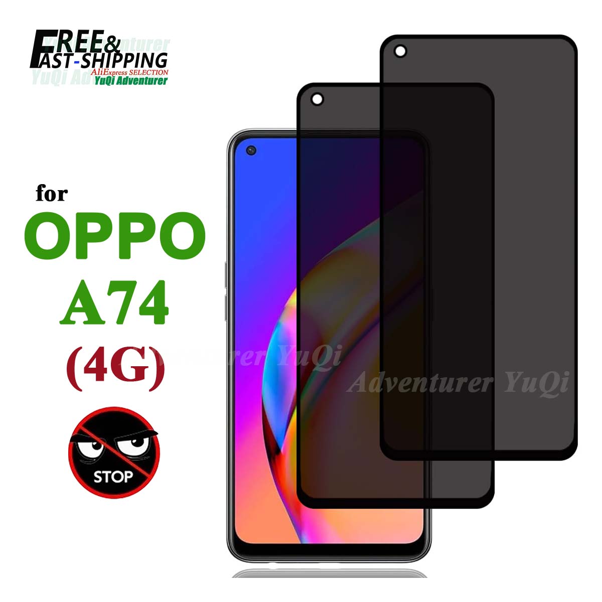 Anti Spy Privacy Glass Case - Antyszpiegowska osłona ekranu dla OPPO A74