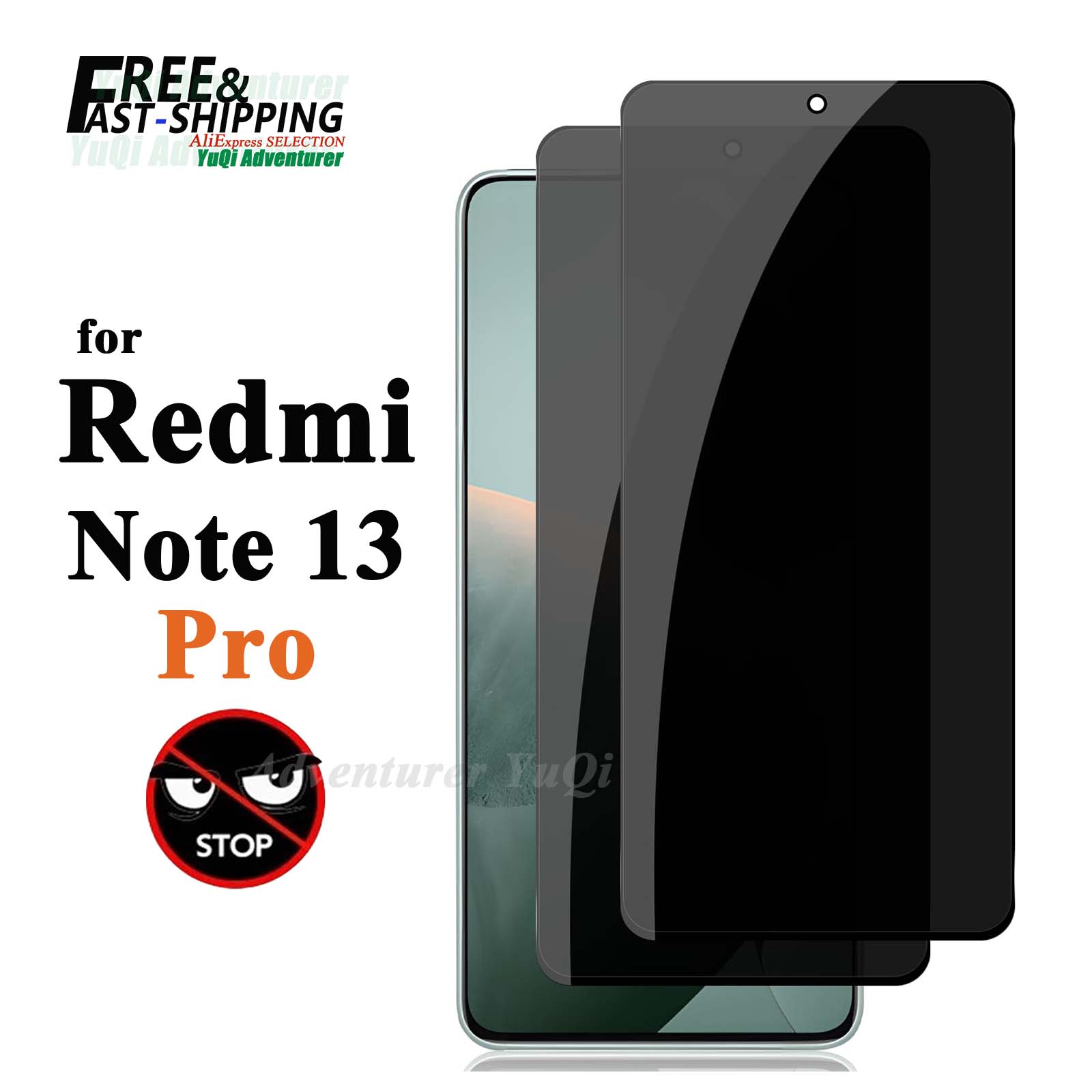 Anti Spy Privacy Glass Case - Antyszpiegowska osłona ekranu dla Redmi Note