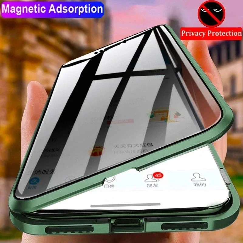 Anti Spy Privacy Glass Case - Etui na telefon z hartowanego szkła
