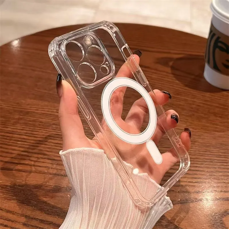 Clear Shockproof Bumper Case - Oryginalne etui magnetyczne Magsafe Wireless Charge
