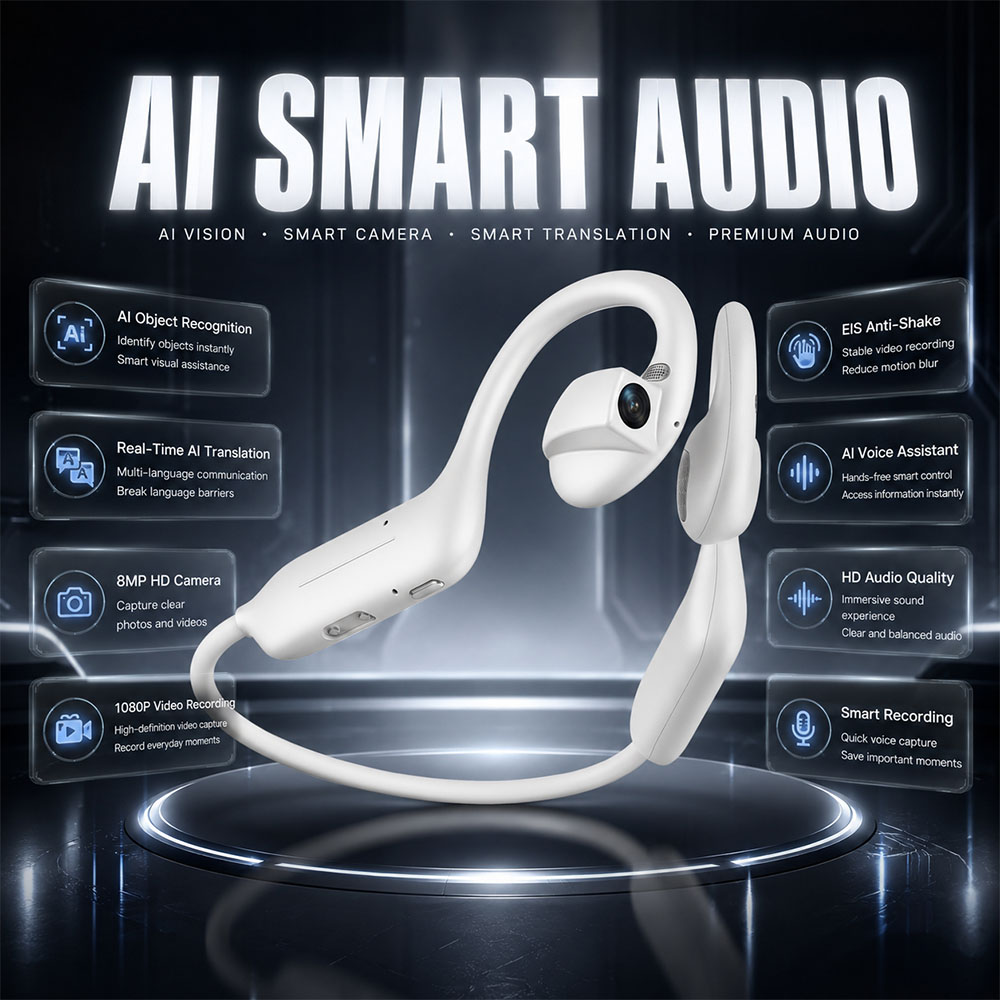 Earphones - NOWE Słuchawki Bluetooth 1080P UHD z