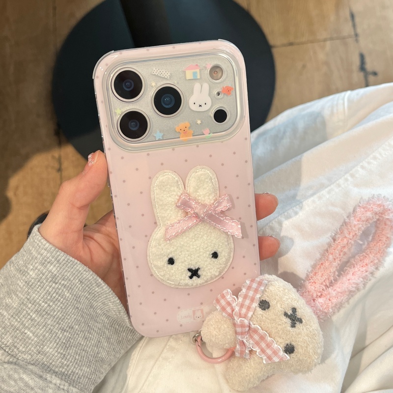 Cute Cartoon Wrist Strap Silicone Case - Urocze, kawaii, kreskówkowe, puszyste etui na