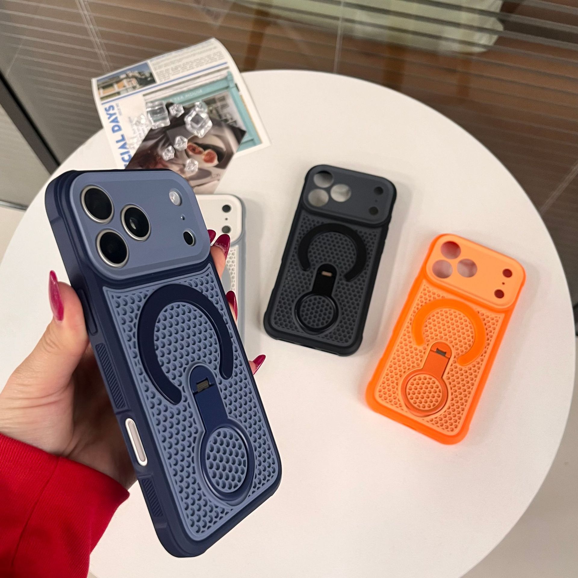 Heat Dissipation Mesh Breathable Case - 360 ° Magnetyczny uchwyt, oddychająca siatka