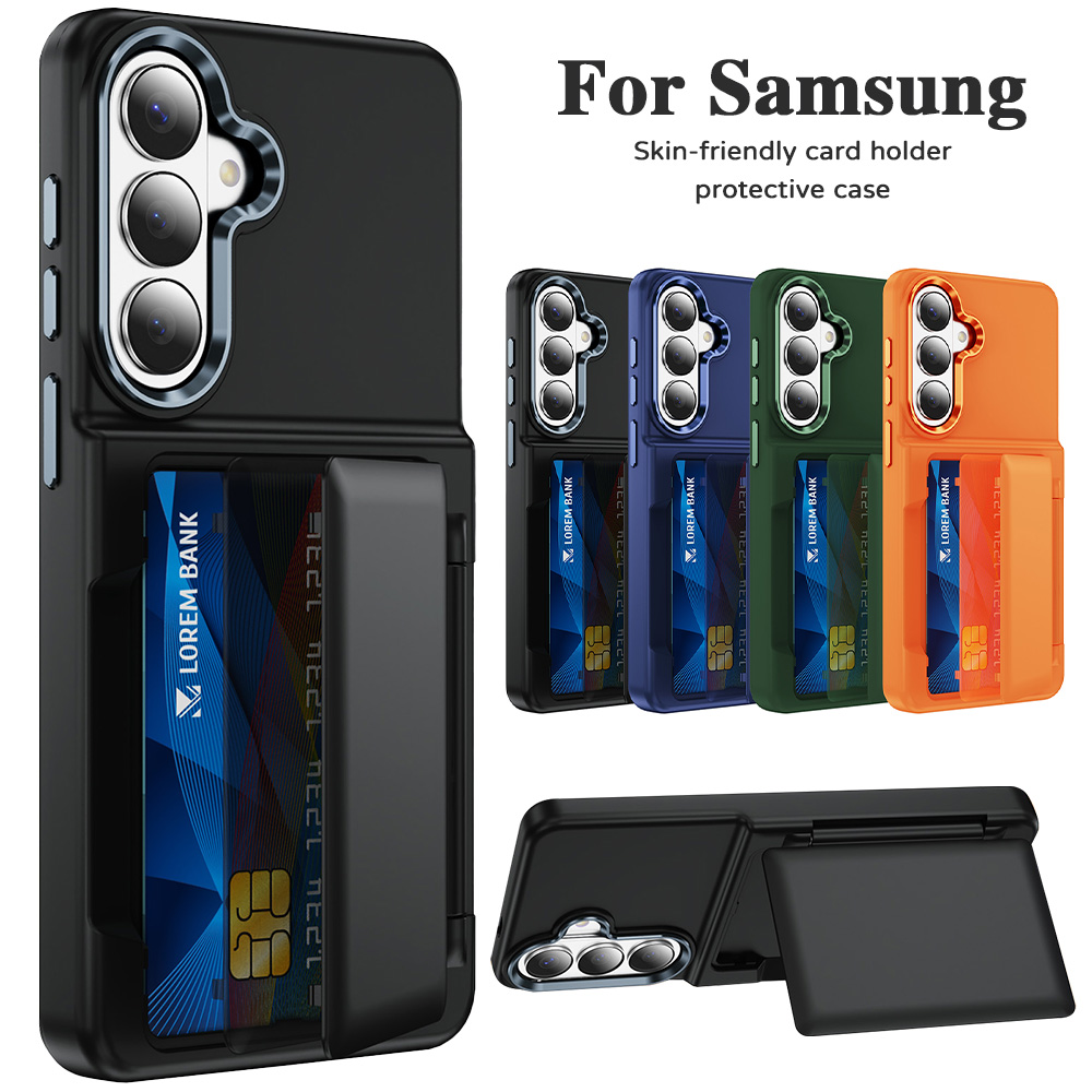 Leather Wallet Card Holder Phone Cover - Etui na telefon z uchwytem na