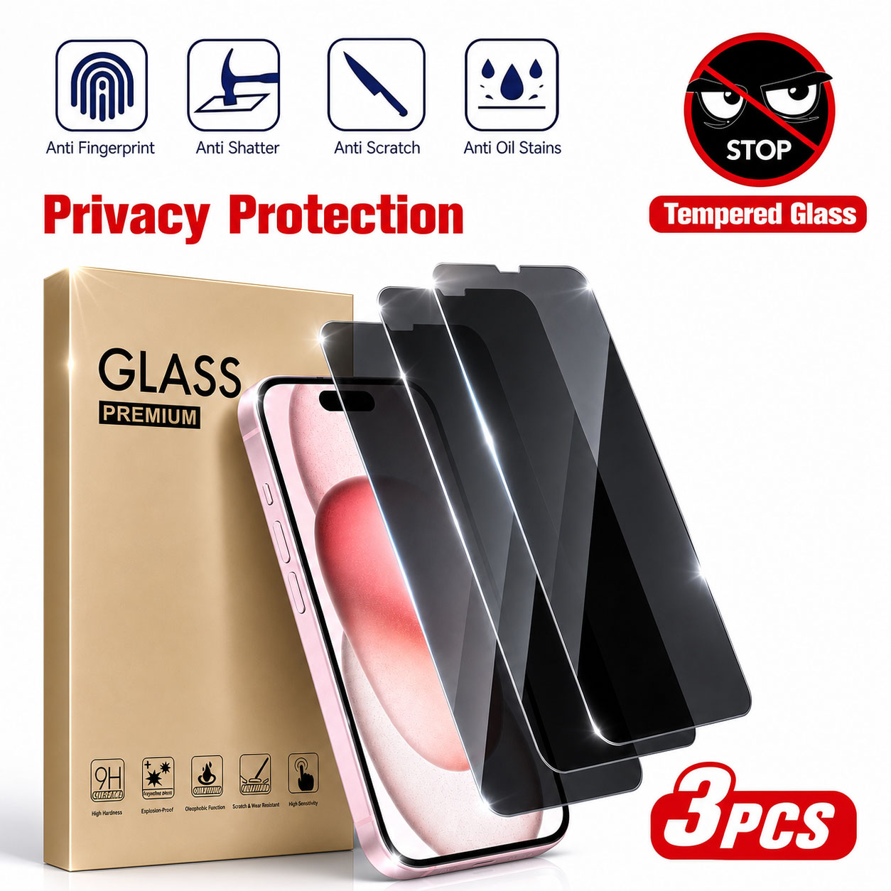3 szt. Osłona ekranu chroniąca – Anti Spy Privacy Glass Case recenzja i cena
