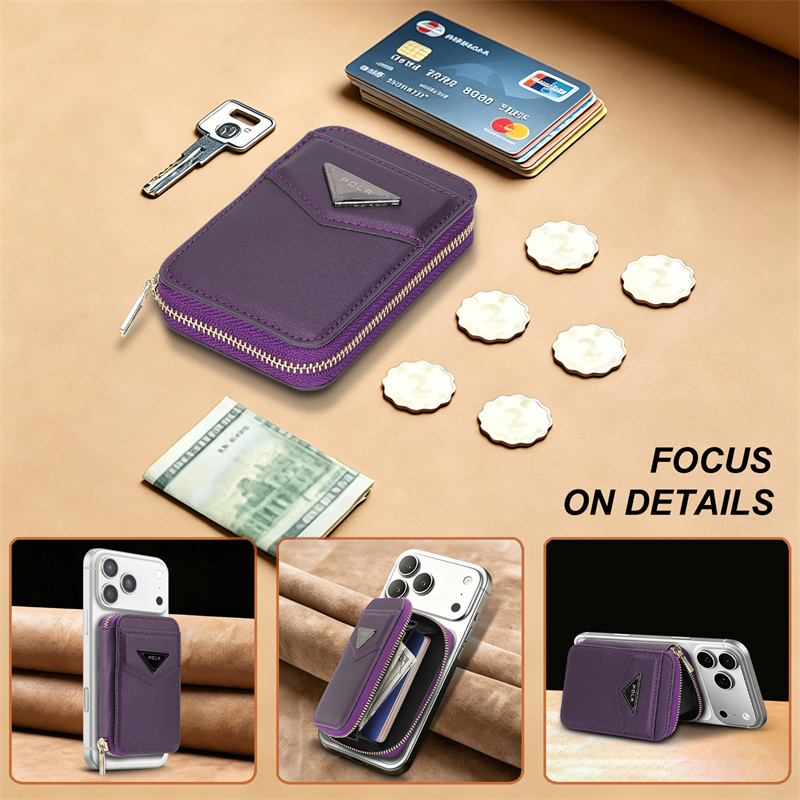 Etui z zamkiem błyskawicznym,  – Leather Wallet Card Holder Phone Cover recenzja i cena