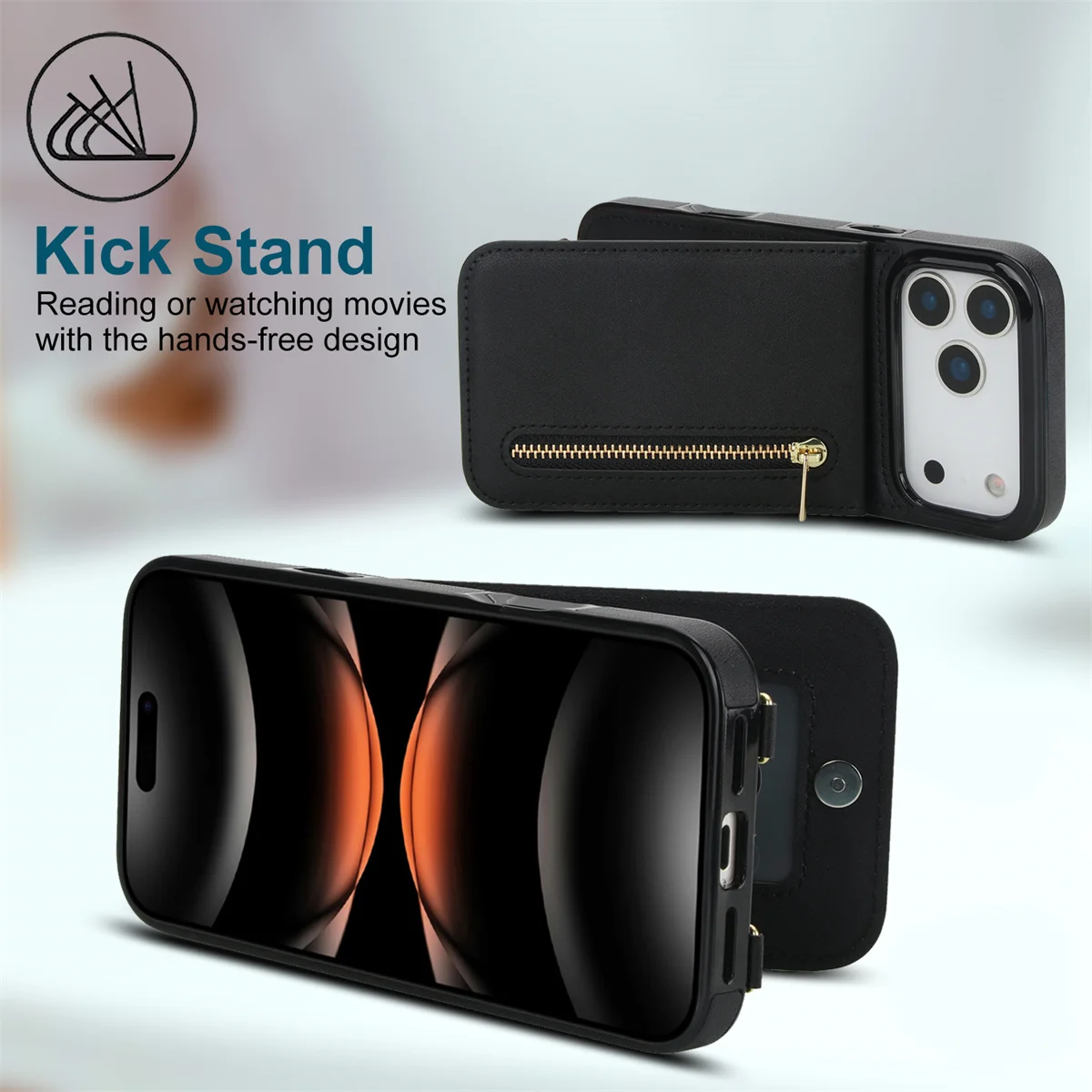 Skórzane etui na telefon z kie – Leather Wallet Card Holder Phone Cover recenzja i cena