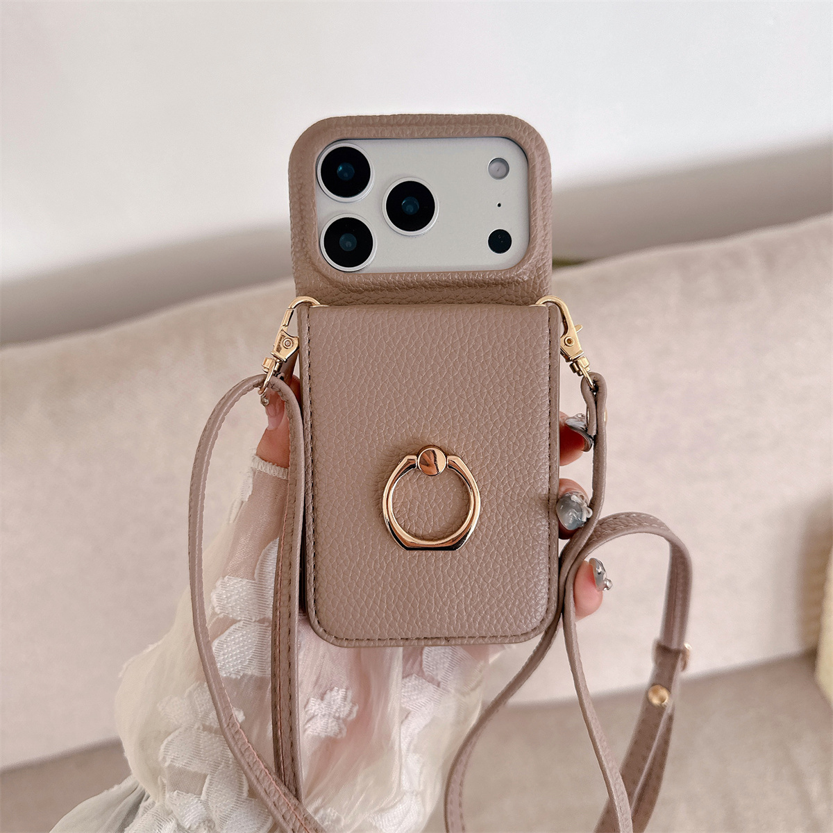 Etui na telefon z sznurkiem cr – Leather Wallet Card Holder Phone Cover recenzja i cena