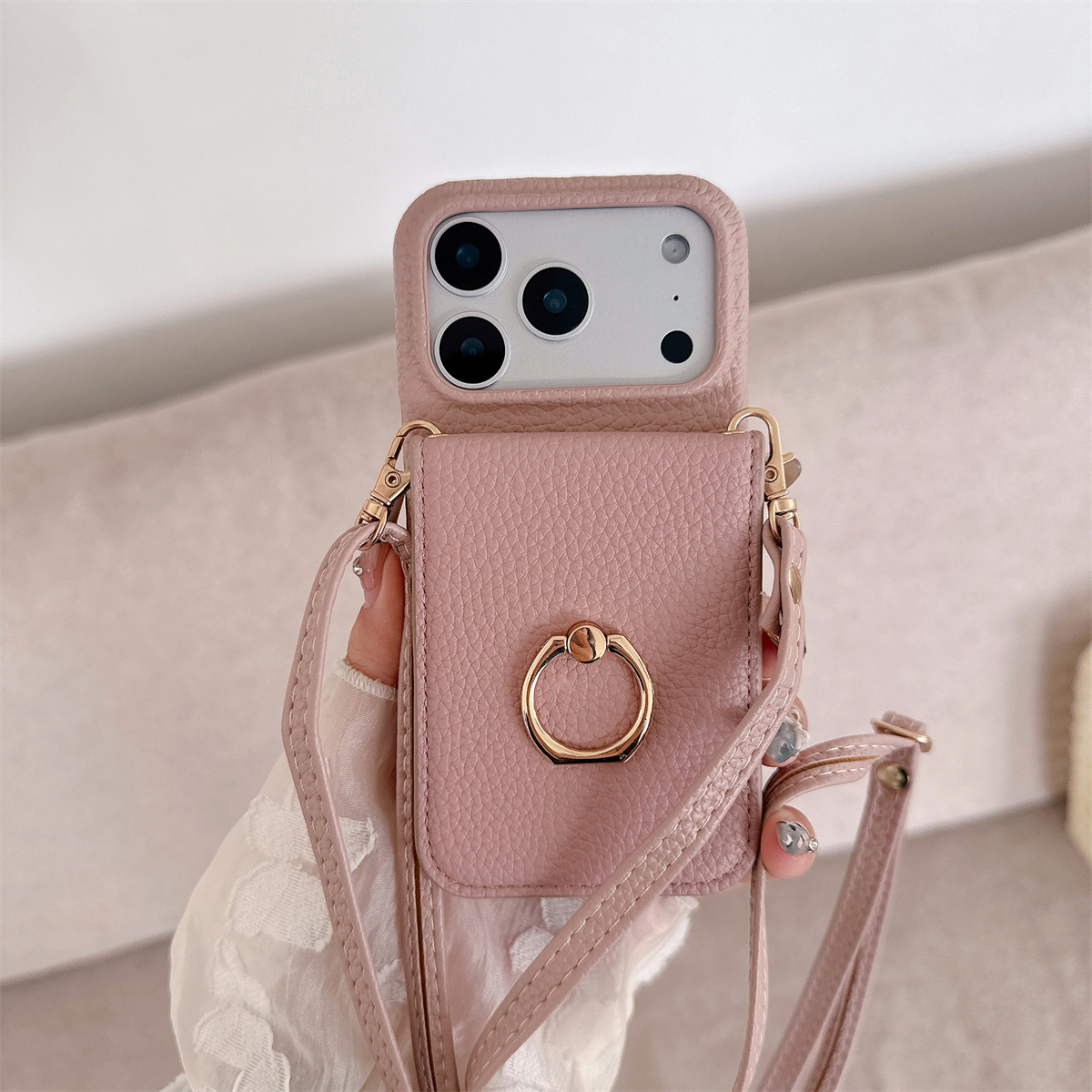 Etui na telefon z sznurkiem cr – Leather Wallet Card Holder Phone Cover recenzja i cena