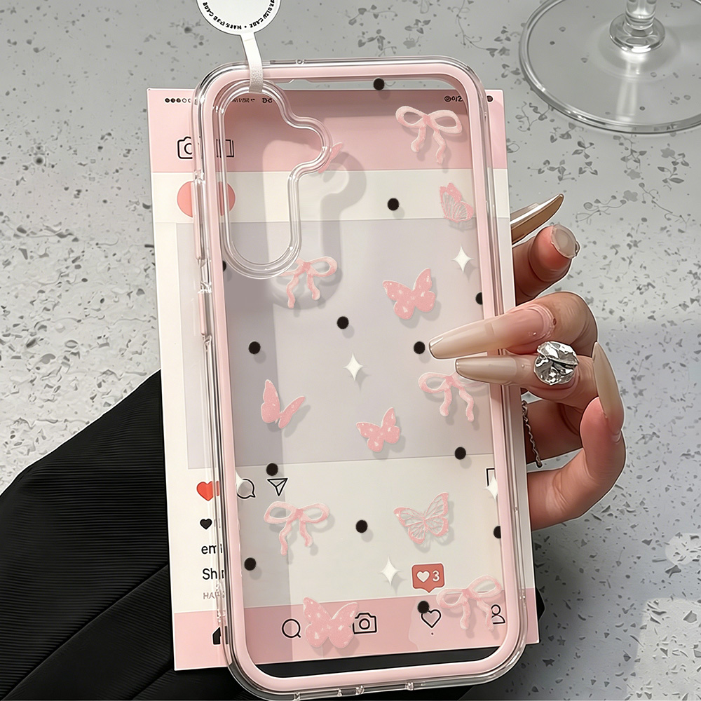 Urocze różowe etui na telefon  – Clear Shockproof Bumper Case recenzja i cena