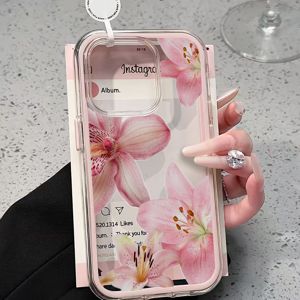 Różowe etui na telefon z motyw – Clear Shockproof Bumper Case recenzja i cena