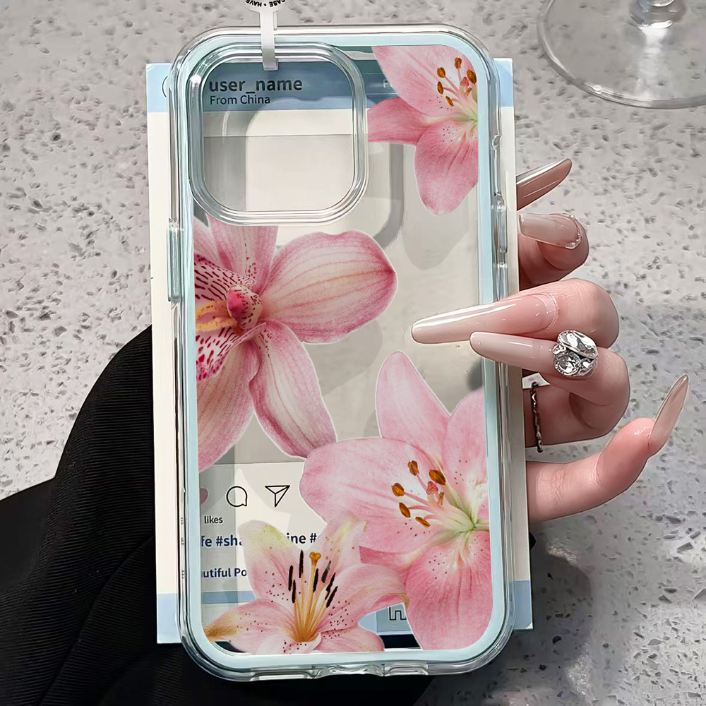 Różowe etui na telefon z motyw – Clear Shockproof Bumper Case recenzja i cena