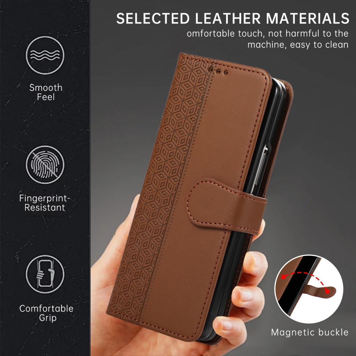 Skórzane etui z klapką i paski – Leather Wallet Card Holder Phone Cover recenzja i cena