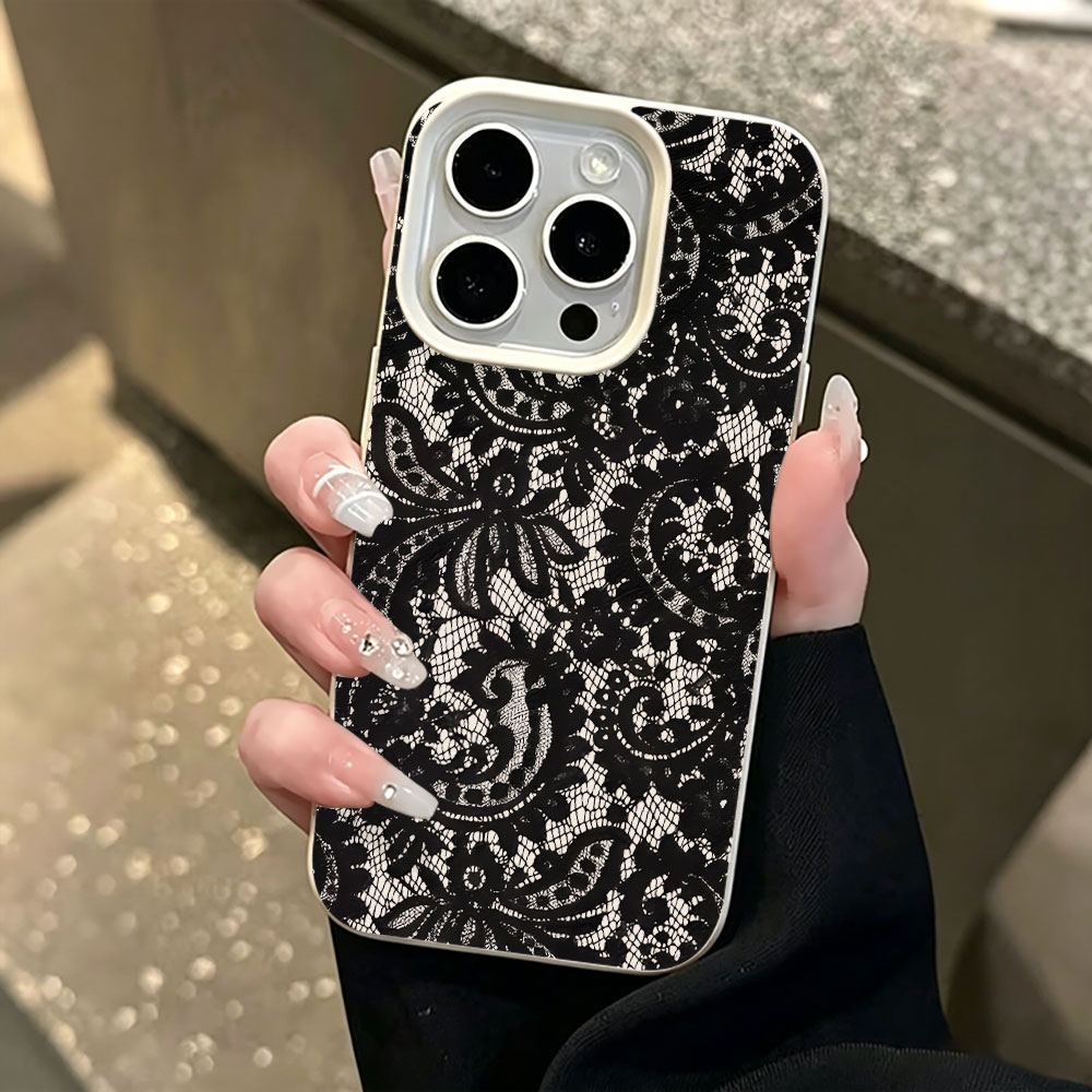 Czarne etui na telefon z vinta – Vintage Floral Pattern Soft Case recenzja i cena