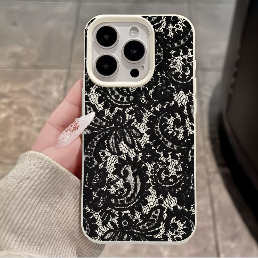 Czarne etui na telefon z vinta – Vintage Floral Pattern Soft Case recenzja i cena
