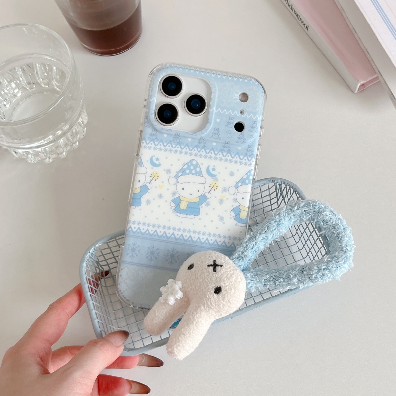Urocza zimowa czapka w kropki, – Cute Cartoon Wrist Strap Silicone Case recenzja i cena